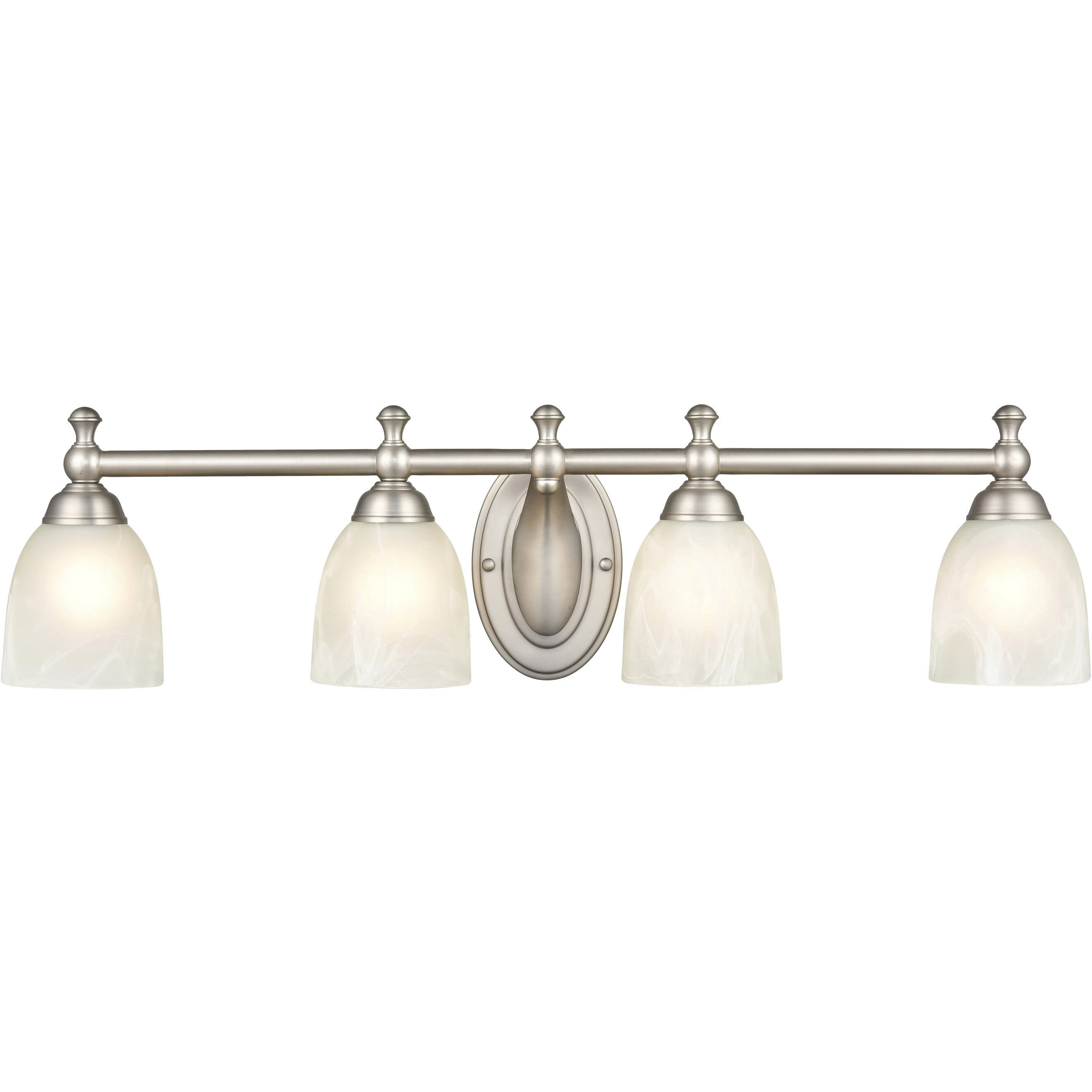 None 4 Light 30 inch Satin Nickel Bathroom Vanity Light Wall Light